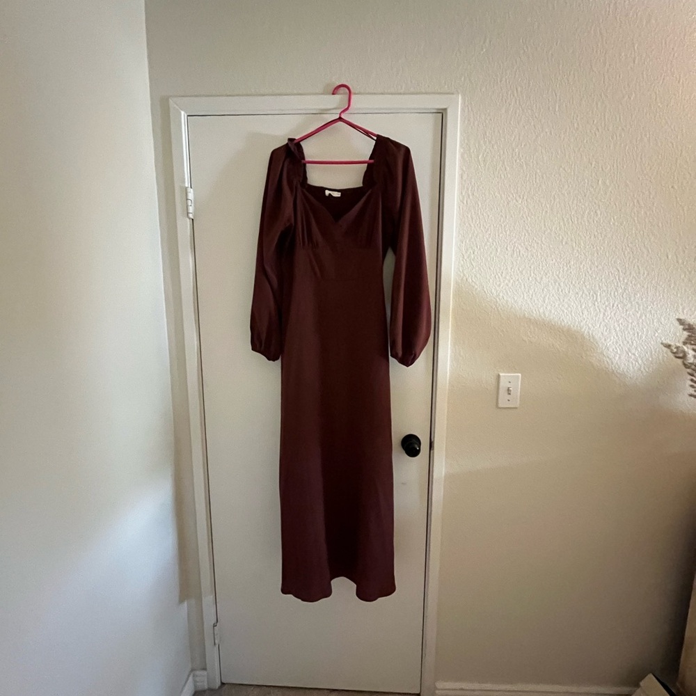 Lush Red Bishop Sleeve Gown for Weddings